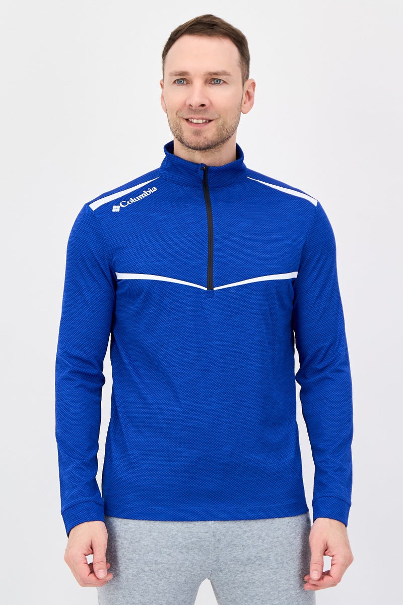 Columbia Men Sportswear Fit Long Sleeve Golf Half Zip Sweashirt, Royal Blue - Image 1